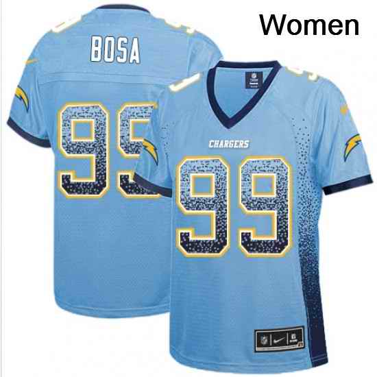 Womens Nike Los Angeles Chargers 99 Joey Bosa Elite Electric Blue Drift Fashion NFL Jersey